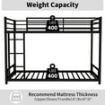 thumbnail image 5 of Twin over Twin Bunk Bed,Heavy-duty Metal Bunk Bed with Ladders & Guardrail,Noise Reduced/ Safety Guardrail/No Box Spring Needed,Black, 5 of 6