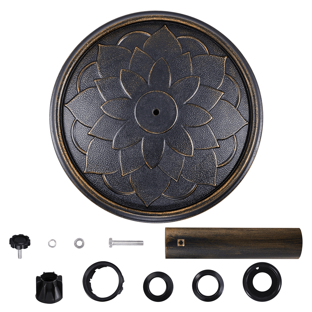Alden Design 26.5 lb Heavy Duty Iron Patio Umbrella Base 18" Dia, Bronze
