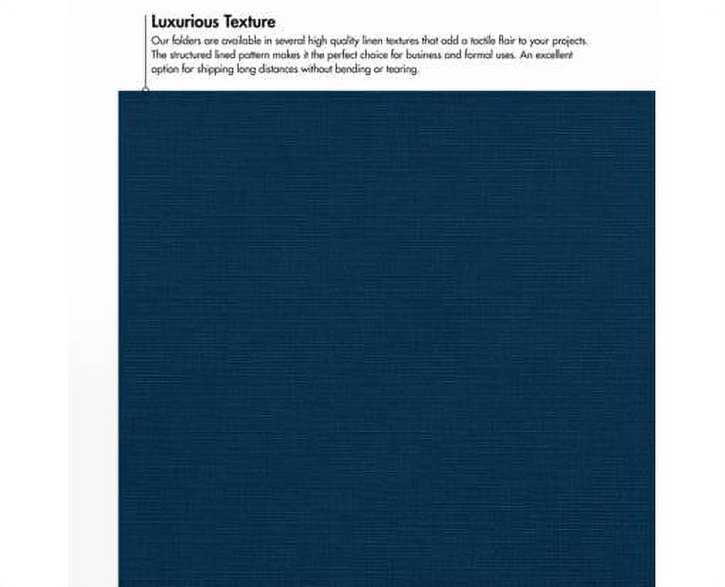 LUXPaper 9 x 12 Presentation Folder, Nautical Blue Linen, 25/Pack