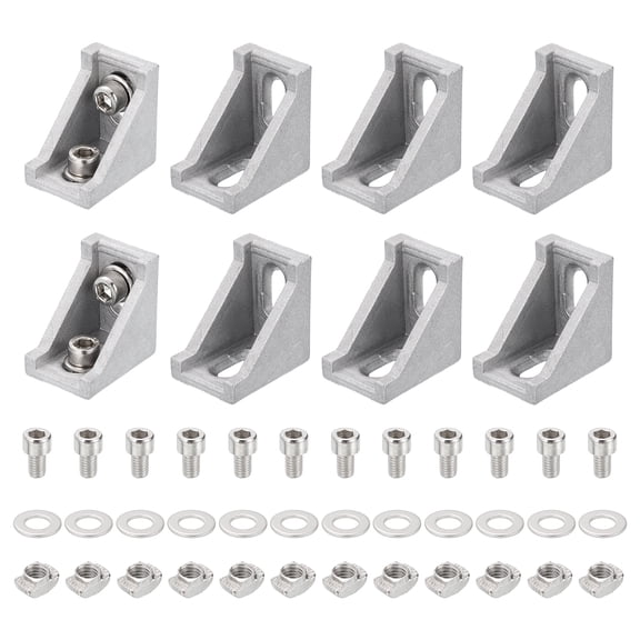 Aluminum Extrusion Profile Connector Set, 2020 Series Corner Brackets,8 Set
