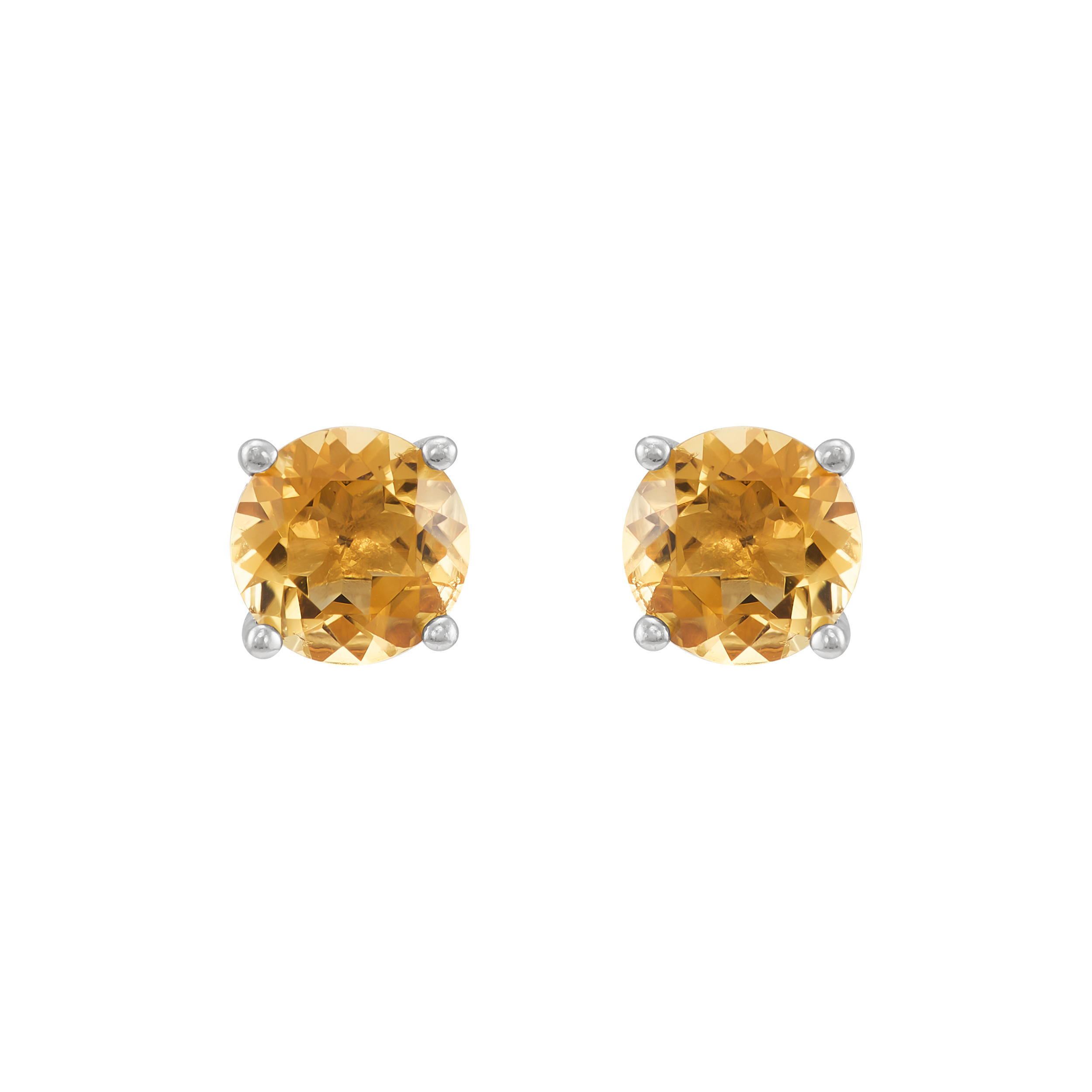 Brilliance Fine Jewelry Citrine and White Cubic Zircoina Pendant Necklace and Studs Set in Sterling Silver
