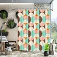 thumbnail image 2 of Vintage Colourful Shower Curtain Modern Mid Century Abstract Geometric Bathroom Curtain Boho Retro Classic 1950S 60S Bathtub Decor Fabric Waterproof Bath Curtain with 12 Hook 72x72 Inch, 2 of 6