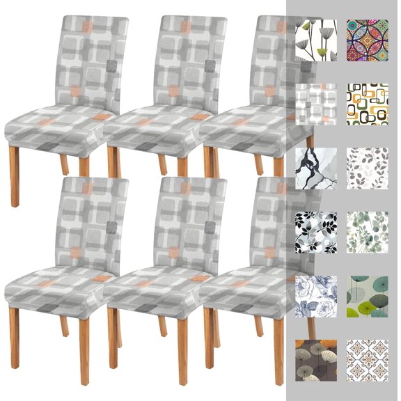 Chair Cover Set of 6, Set Covers for Chair, Removable and Washable Dining Room, Living Room, Office 6 Packs. Suitable for Home, Hotel, Banquet or Party.