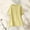 Yellow, variant on QUNYINEY Casual Tops for Women Trendy Short Sleeve Solid Crew Neck Blouses Cotton Linen Bow Pullover Loose Tops