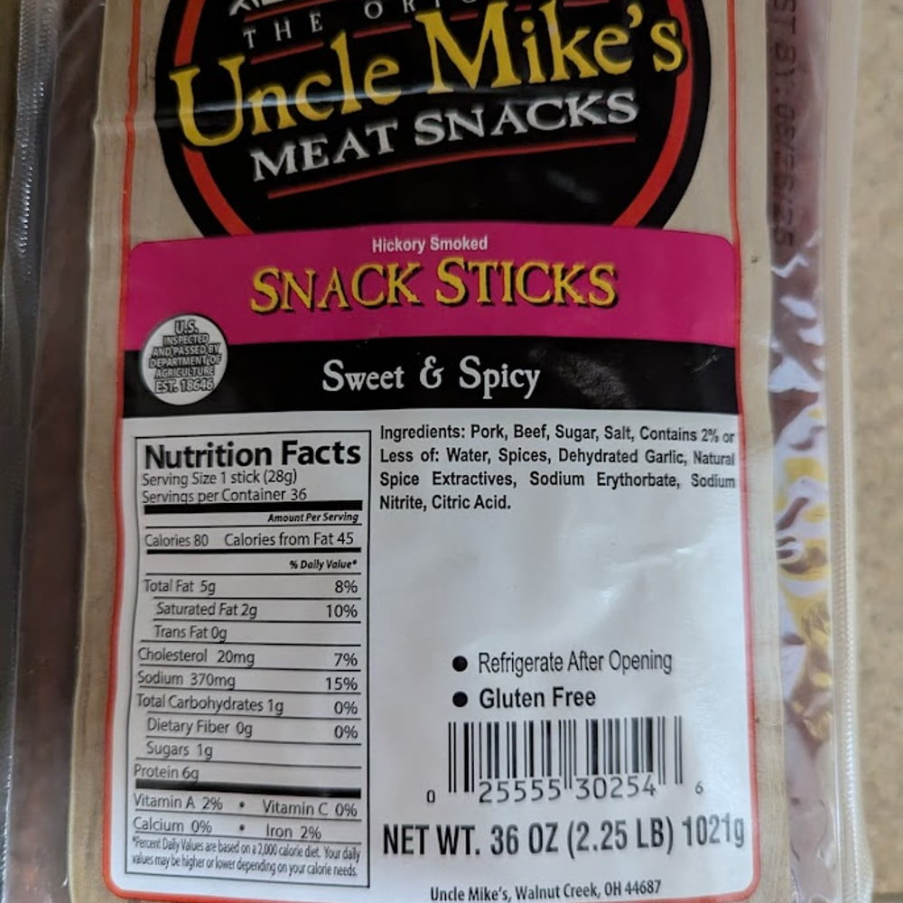 Walnut Creek Foods Jerky Sticks, Hickory Smoked Meat Snacks 2 Pound Bag, Sweet & Spicy
