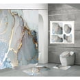 thumbnail image 4 of Cortina de ducha de poliéster impermeable con impresión digital HD para baño, cortinas divisorias de mármol, 4 of 5