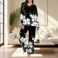 thumbnail image 6 of Censtreet Women's Pajama Set, 2 Piece Lounge Outfits Printed Sleepwear Fall Long Sleeve Long Pant Ladies Pjs, 6 of 7