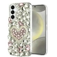 thumbnail image 2 of For Samsung s25/s24 Full Diamond with Ornaments Hard TPU Case Cover - Hearty Pink Pearl Heart, 2 of 3