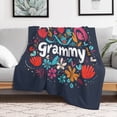thumbnail image 4 of Retro Vintage Grammy Best Grammy Ever Floral Flannel Throw Blanket 60"x80" Funny Grandma Gift Winter Plush Fuzzy Warm Bed Blanket for Couch Bed Throw Blanket Gift for Kids Family And Friends, 4 of 8