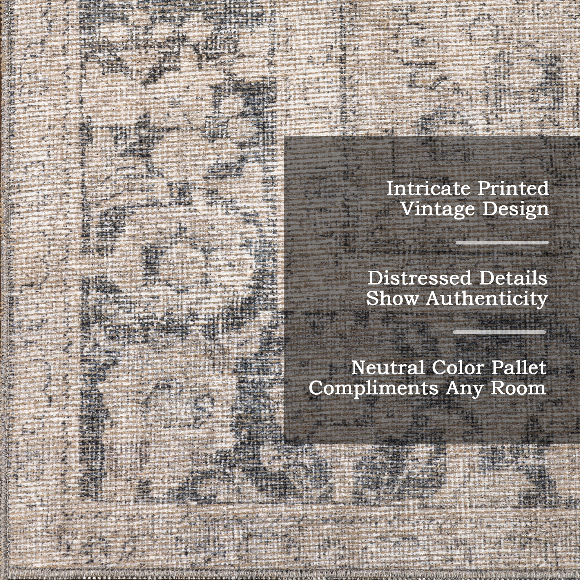 Nuloom Hillstone Collection Traditional Vintage Medallion Area Rug, 4' x 6', Brinly Grey