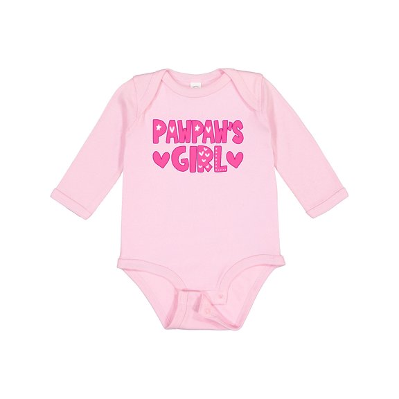 Inktastic Pawpaw's Girl Girls Long Sleeve Baby Bodysuit