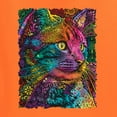 thumbnail image 2 of Colorful Cat Portrait | Cat Lover Owner | Dean Russo Art Animal Lover Womens T-Shirt, Orange, 2XL, 2 of 5