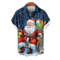 thumbnail image 3 of Mens Christmas Shirt Novelty Santa Claus Printed Blouse Ugly Xmas Shirts Funny Christmas Santa Tops Button Down Lapel Short Sleeve Shirt Xmas Hawaiian Shirts Casual Loose Pullover, 3 of 4