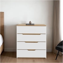 JERFIT 4-Drawer Dresser with Solid Top, 35 Inch Chest of Drawers for Bedroom, Multicolor Finish