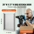 thumbnail image 4 of KFFKFF Barbecue Access Portal, 20W x 27H Inch Solo Exterior Cuisine Gateway, Stainless Steel Inset Passage, Wall Upright Entry with Grip, for Barbecue Isle, Grill Spot, Outdoor Locker, 4 of 9