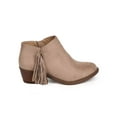 thumbnail image 2 of Soda DH34 Women Suede Almond Toe Vertical Fringe Western Ankle Bootie, 2 of 5