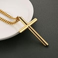 thumbnail image 4 of HZMAN Large Cross Necklace for Men High Polished Stainless Steel Heavy Oversize Gold Cross Pendant Christian Faith Jewelry Gift 7mm Cuban Chain, 4 of 7