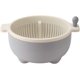 thumbnail image 1 of Cesta de colador Cesta de drenaje giratoria de doble capa con mango redondo de plástico Lavabo de verduras lavable Fideos escurridos y frutas (verde/gris) Coladores y coladores de caldo, 1 of 5