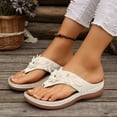 thumbnail image 4 of UP to 65% off Sandals for Women, Xunlbb Fashion Women Casual Round Head Comfy Slippers Beach Casual Slipsole Shoes(White,Size:38), 4 of 9