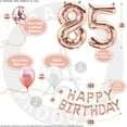 thumbnail image 3 of 85th Birthday Decoration Rose Gold with Silver Curtain, 85 Party Supplies, 85th Sash, 85 Cake Topper, 85th Photo Props, Confetti Balloons, 3 of 4