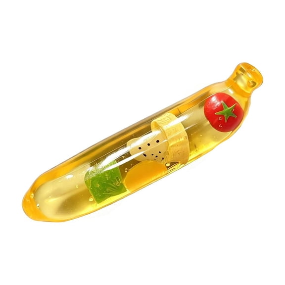 Banana Squishy Toy with Filling and Clear Jelly Texture, 6.3 Inches Yellow Simulated Fruit, Relaxation Toy for Kids and Adults