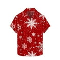 thumbnail image 2 of BLTIBY Unisex Christmas Button Up Shirt for Men Women Fun Xmas Printed Casual Lapel Short Sleeve Hawaiian Santa Shirts Casual Fashion Tops with Pockets 2024 Red 2 3XL, 2 of 5