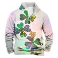thumbnail image 1 of Sudadera sin capucha para hombre, informal, a la moda, con cuello alto, estampado, cremallera, jersey de manga larga, blusa de poliéster para hombre, 1 of 3