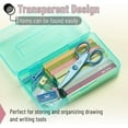 thumbnail image 5 of NestE - Clear Pencil Boxes, 2 Pack, Green Shades, Snap-Tight Lid, Plastic Pencil Box Organizer, 7.9"x4.5"x2.4", 5 of 12