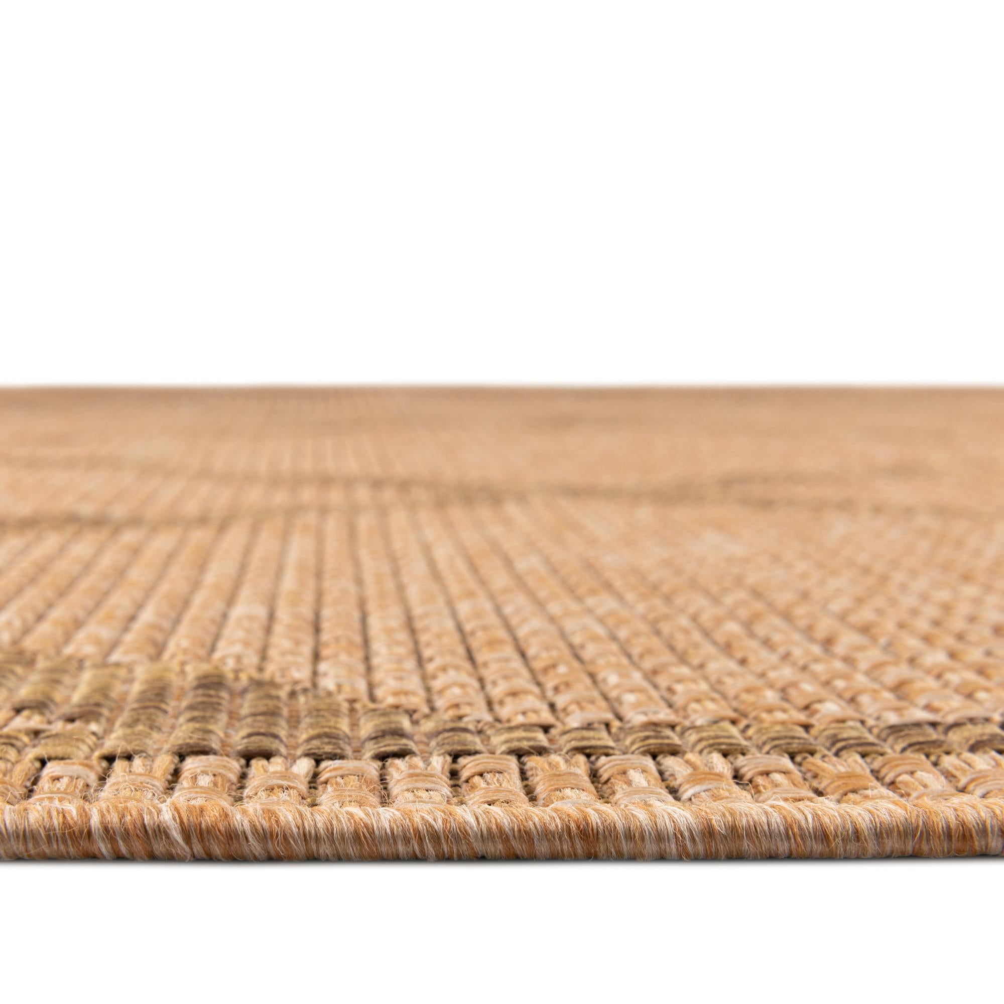 Unique Loom Outdoor Trellis Collection Area Rug - Diamonds (9' x 12' 2" Rectangle Light Brown/Brown)