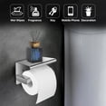 thumbnail image 4 of Toilet Paper Holder Stand Stainless Steel, Tissue Roll Dispenser Hanger Rack w/ Placement Shelf, Bathroom Accessories - Wall Mount, Corrosion-Resistant, High Gloss Finished, for Lavatory Washroom Home, 4 of 6