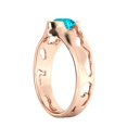 thumbnail image 6 of 1 CT Aquamarine Ring 14K Rose Gold Unique Solitaire Designer, 6 of 7