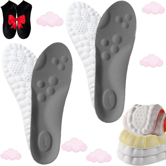 2 Pairs Footstr Insoles for Men Women, Breathable Soft Foam Shoe Insole, Footstrips Massage Orthopedic Insoles with Arch Support