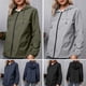 thumbnail image 5 of Chaqueta con capucha para mujer, impermeable, manga larga, dobladillo elástico, bolsillos con cremal Abanopi Gris/Medio, 5 of 7