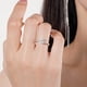thumbnail image 5 of Anillo de plata para mujer con estrella tejida de moissanita, anillo de diamantes de 1 quilate, anillo femenino con brazo retorcido y boca abierta, 5 of 5