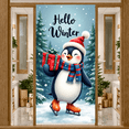 thumbnail image 5 of Colorful Illustration Penguin Christmas Banner Decorative Print Holiday Winter Scene for Party Celebration Indoor Decoration, 5 of 8