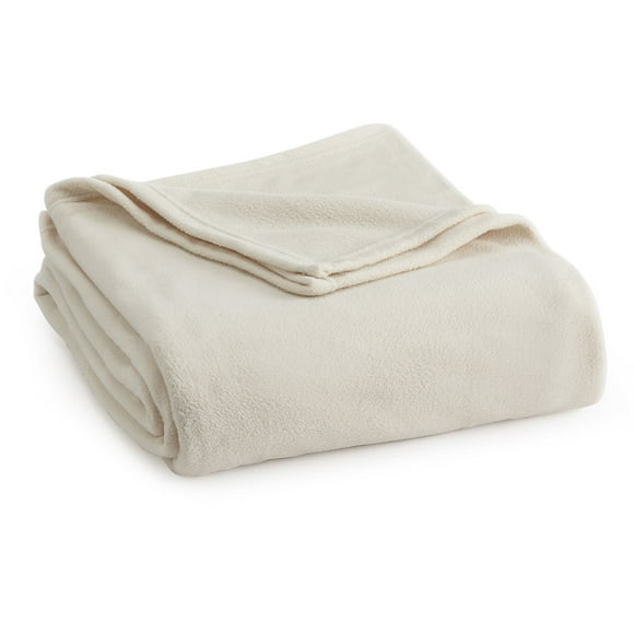 Fleece Blanket by VELLUX - Twin, Microfiber, Polar Fleece, Lightweight, Warm, Soft - Winter White