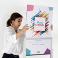 thumbnail image 5 of M&T Displays Metal Eco Info Board Silver 24x36 Inches Slide-In Poster Sign Holder 1 Tier Double Sided Floor Standing Pedestal Advertising Display with Backing and Anti-Glare PET Cover, 5 of 8