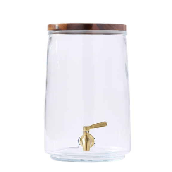 Better Homes & Gardens 2 Gallon Glass Beverage Dispenser with Wood Lid