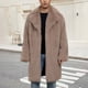 thumbnail image 2 of Kalauyu Men's Faux Fur Coat Winter Long Faux Coat Fluffy Thick Trench Coat for Men, 2 of 9