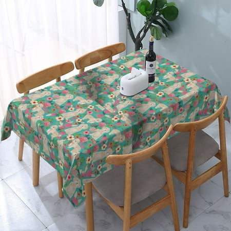 

Tablecloth Cockapoo Dog Florals Cockapoo Cream Dog Turquoise Table Cloth For Rectangle Tables Waterproof Resistant Picnic Table Covers For Kitchen Dining/Party(54x72in)