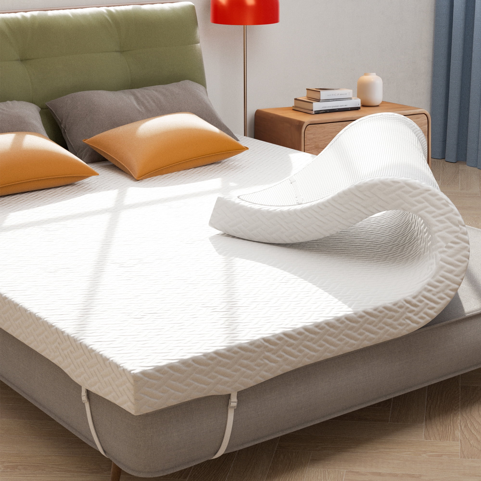 Cooling Gel Memory Foam Mattress Topper 3 Inch with Ice Silk Cover | Queen Size | CertiPUR-US Certified | Breathable & Pressure Relief | Anti-Slip & Machine Washable | Enhanced Sleep Support