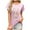 Pink, variant on Trendy T Shirt for Women Round Neck Floral Print Cute Teen Girls Short Sleeve Tunic Tops Comfy Casual Clothes Outfit