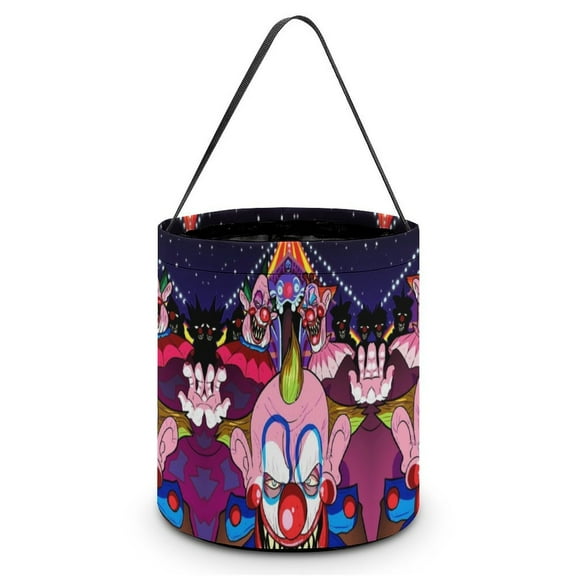 Killer Klowns from Outer Space Clown Halloween Candy Bag, Trick Or Treat Bags - Light Candy Buckets & Tote Bags for Halloween Parties