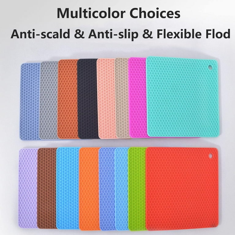 Solacol Silicone Table Mats High Temperature Insulation Pad Silicone Anti-scalding Table Mat Household Thickening Pad Bowl Pad Embossed Flower
