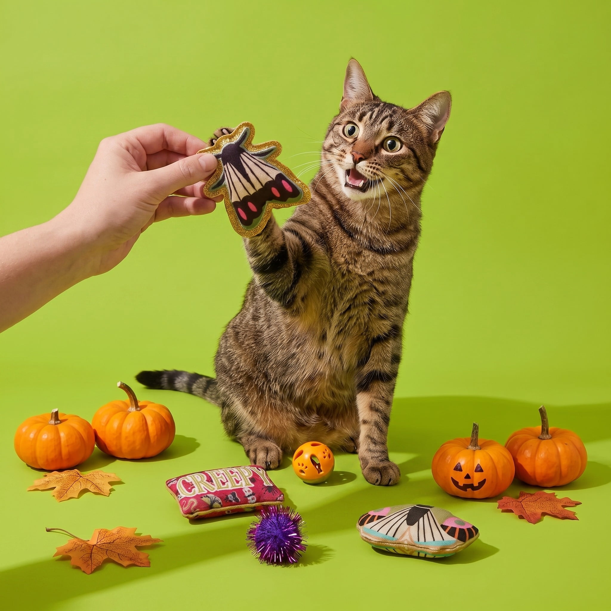 Vibrant Life Halloween Creepy Critter Cat Toys, 12 Pieces