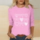 thumbnail image 2 of RKSTN Valentines Gift 3/4 Length Sleeve Womens Tops Oversized Crewneck Valentine Day Loves Heart Graphic Print Short Sleeve T Shirt Womens Casual Plus Size Round Neck Three Quarter Sleeve Tee Shirt, 2 of 6