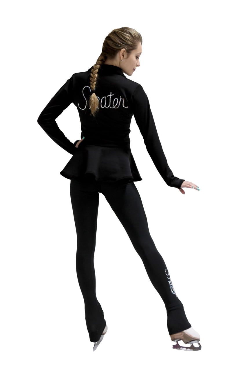 KamiSo Polartec Peplum Ice Skating Jacket Skate Design on the Back