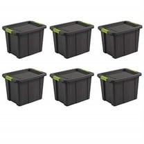 6030576 STORAGE TOTE GRAY 18GAL Sterilite 16.63 in. H X 17.25 in. W X 23 in. D Stackable Storage Tote ,(Pack of 6)