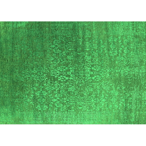 Ahgly Company Indoor Rectangle Oriental Green Industrial Area Rugs, 8' x 12'