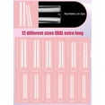 thumbnail image 6 of 504PCS NO C CURVE Clear Nail Tips for Acrylic Nails Professional, 3XL Extra Long Flat Tapered Square Nail Tips, 12 Sizes Half Cover Straight French Fake Nail Tips for Nail Salons Home, 6 of 7
